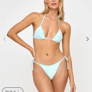 NWT L*Space Levi Bikini Bottom - Light Aqua Tourmaline